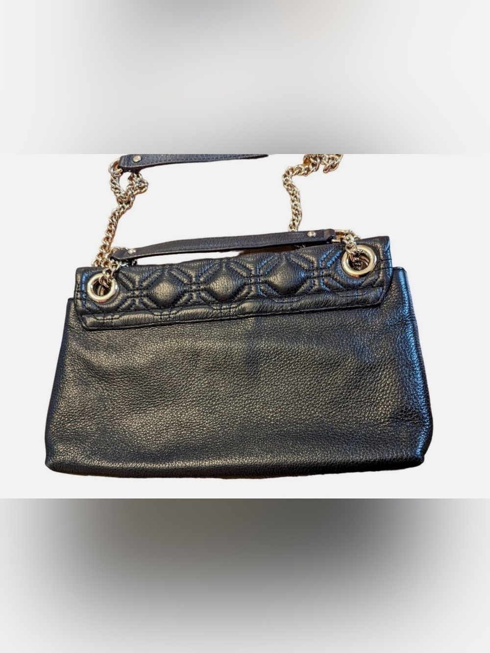 kate spade Black Quilted Leather Shoulder Bag with adjustable Gold Chain - Picture 4 of 9